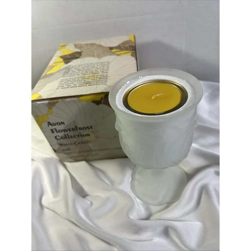 VTG AVON FLOWERFROST FROSTED WATER‎ GOBLET 6